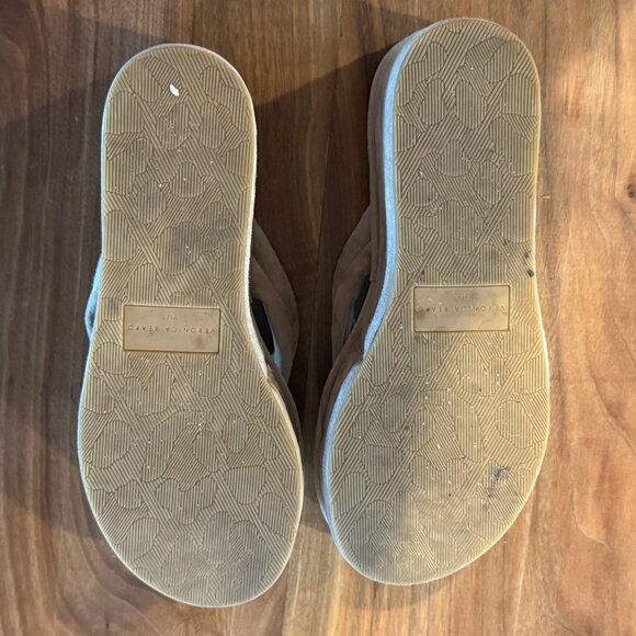 Veronica Beard tan Geno Suede Platform Thong Wedge Sandals - Picture 7 of 8
